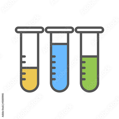 Beakers color icon. Isolated vector illustration on white background.