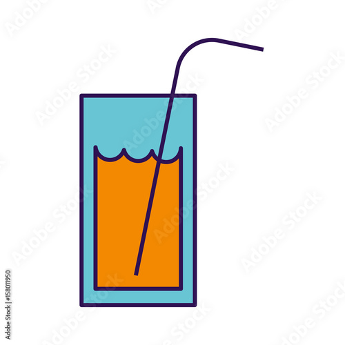 cute orange glass juice cartoon vector graphic design