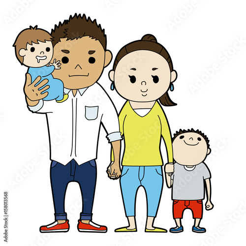 Illustration of a happy family