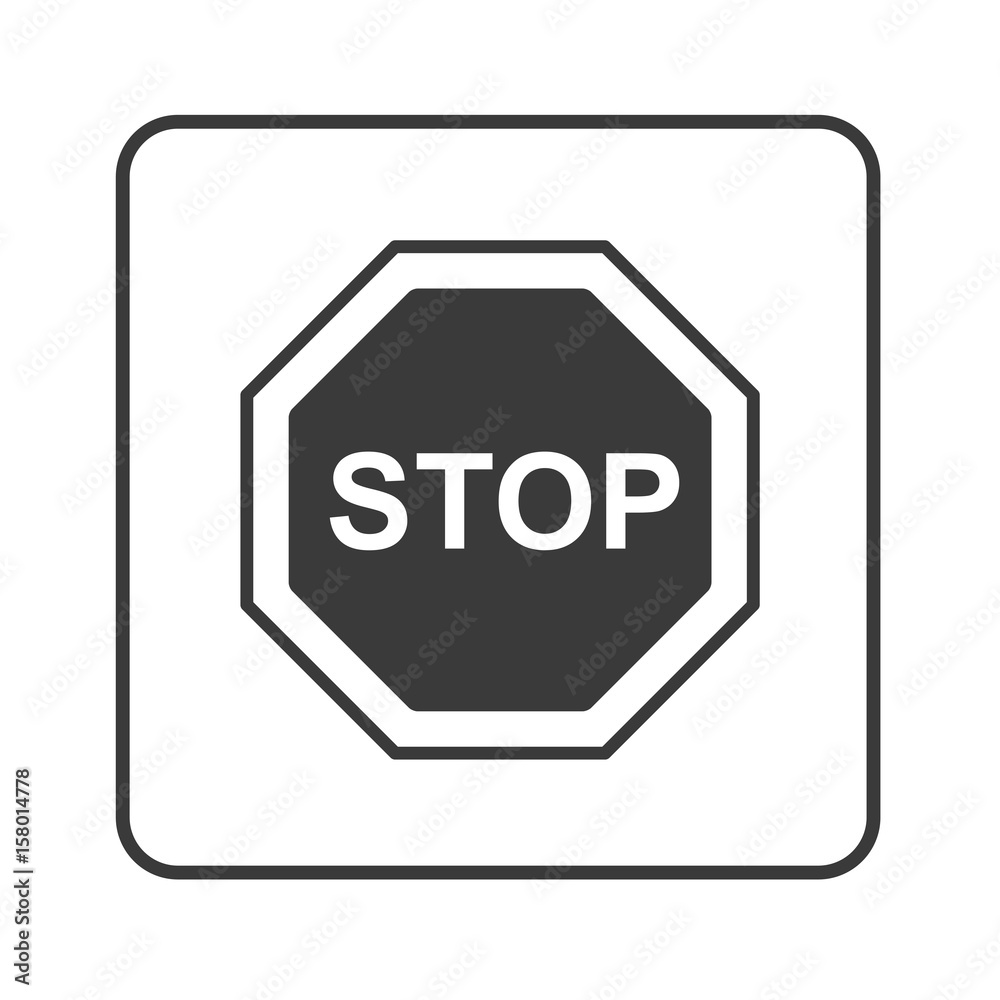 Stop-Schild - Simple App Icon Stock-Vektorgrafik