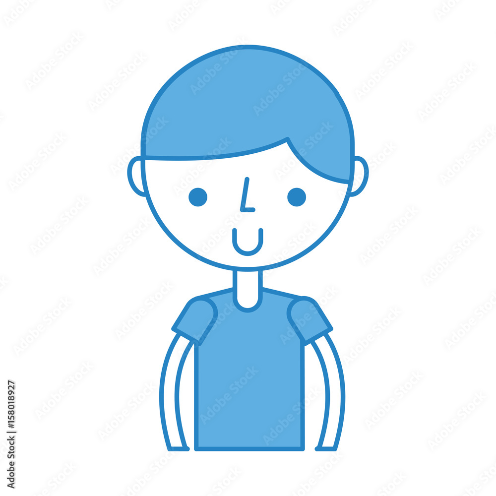 cute blue upper body boy cartoon vector graphic design cute blue upper body boy cartoon vector graphic design