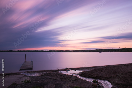 Amazing Sunset over Buffalo lake at Buffalo, Minnesota, USA photo