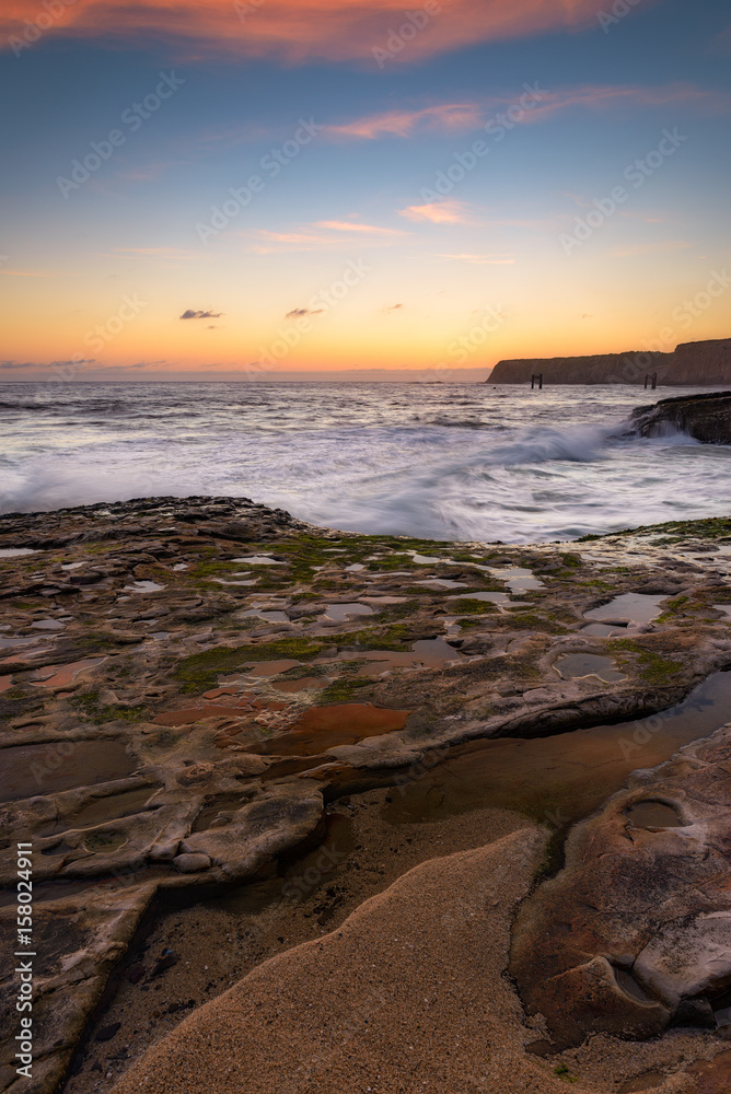Davenport Beach Sunset California