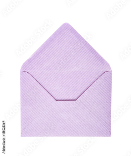 Single opened envelope isolated