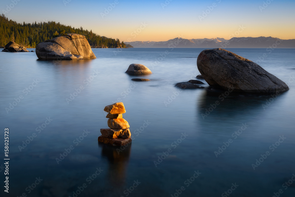 Bonsai Rock Sunset Lake Tahoe