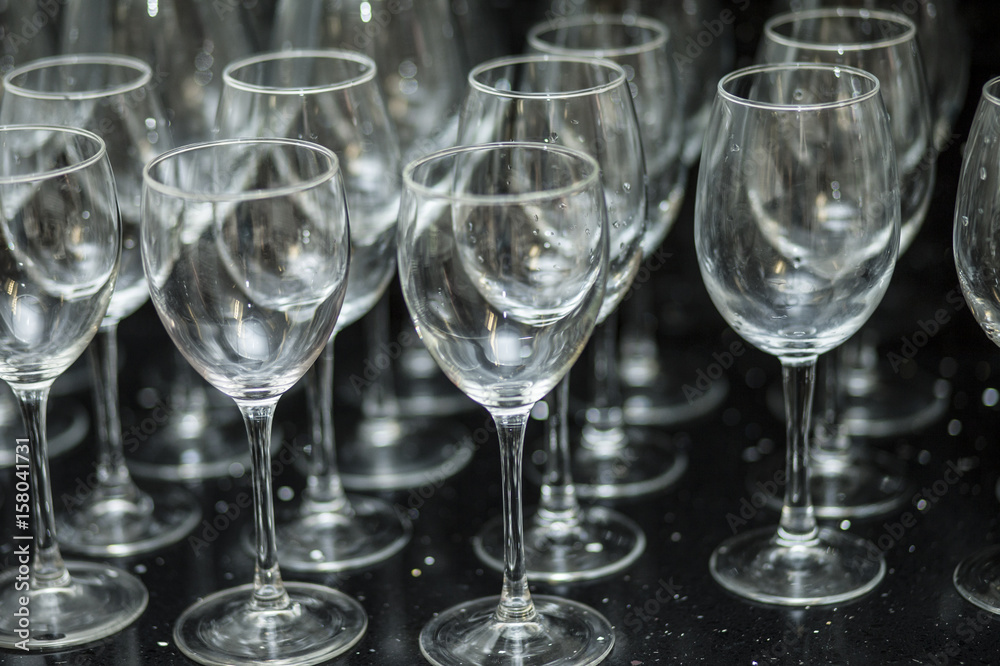 crystal wine glasses on black background crystal wine glasses on black background