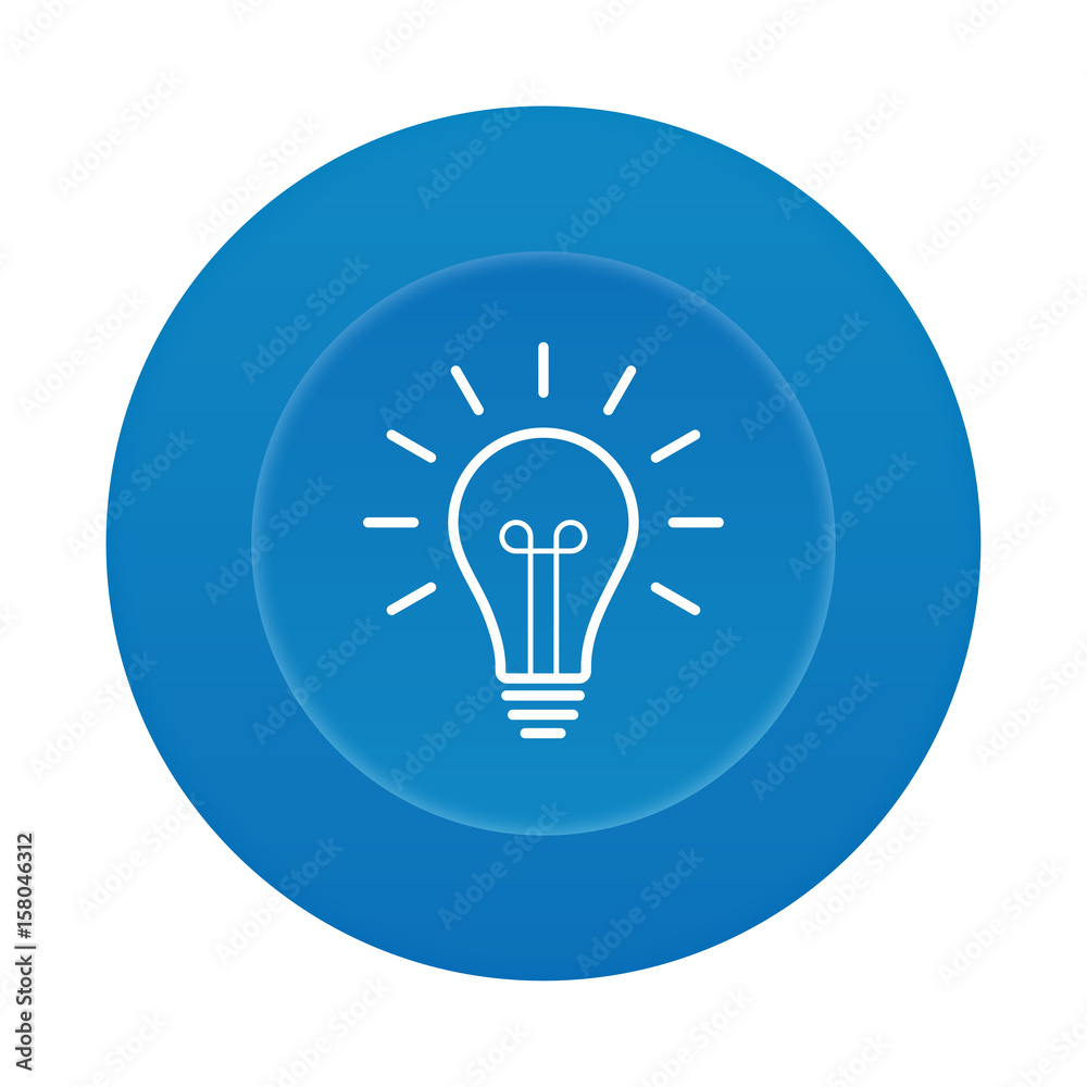 Runder 3D Button - Glühlampe - Erfindung Runder 3D Button - Glühlampe - Erfindung