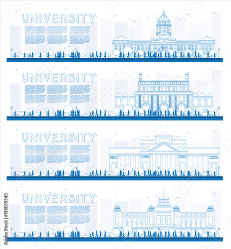 Outline Set of University Study Banners.