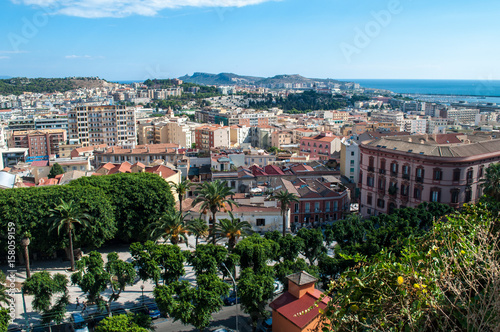 Cagliari, Italy - the capital of the island of Sardinia. View from the viewpoint over the city.