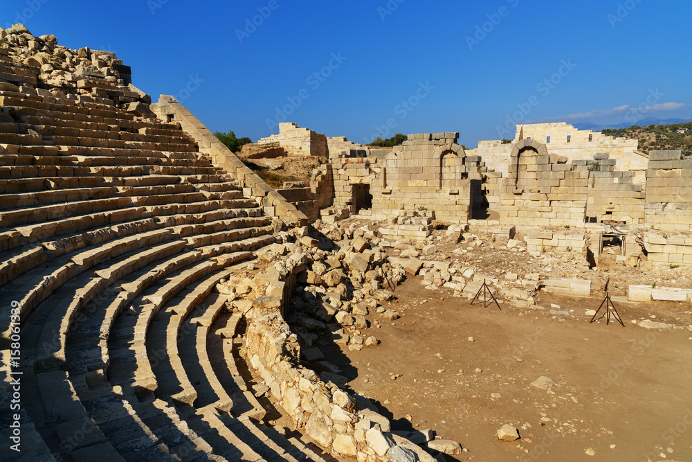 Amphitheater in ancient Lycian city Patara. Turkey