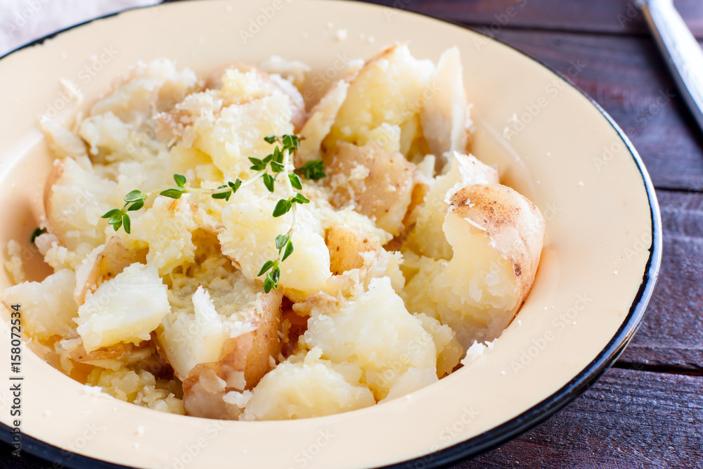 Mashed boiled potatoes with cheese and butter Mashed boiled potatoes with cheese and butter