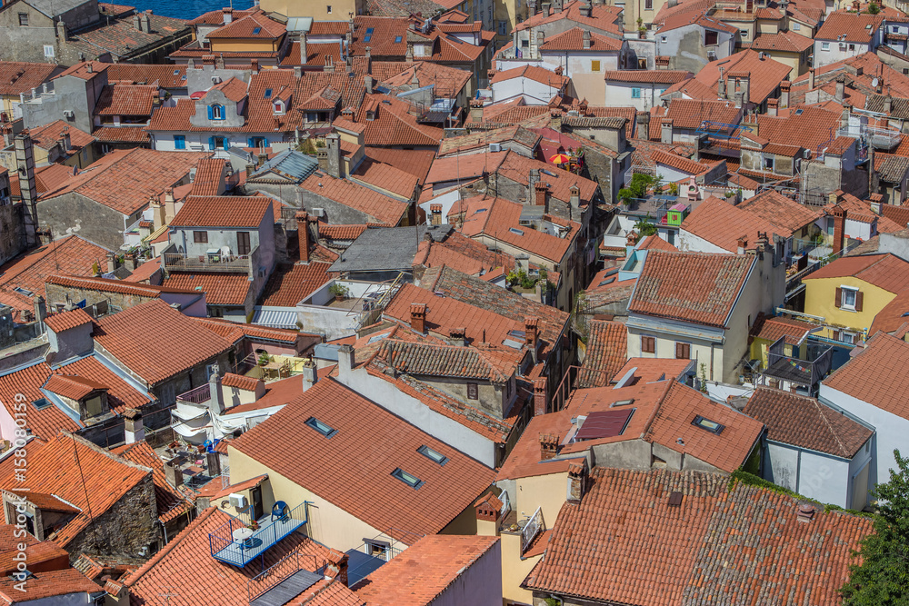 The city of Piran. Adriatic coast. Slovenia. View from above