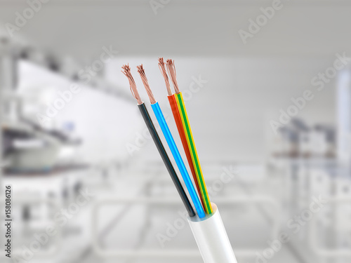 Electric wire. 3d illustration