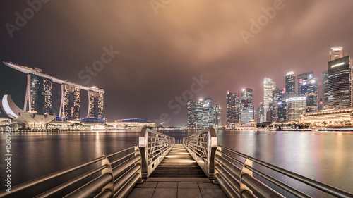 marina bay cityscape at night Singapore