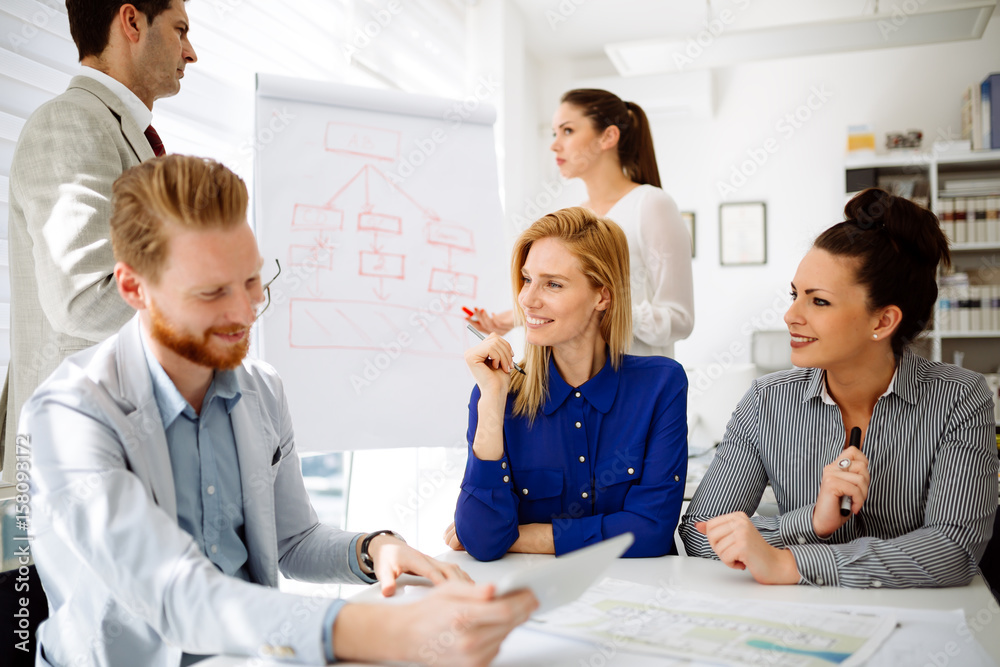 Happy business people in office Happy business people in office