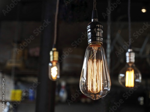 Edison light bulbs with beautiful background
