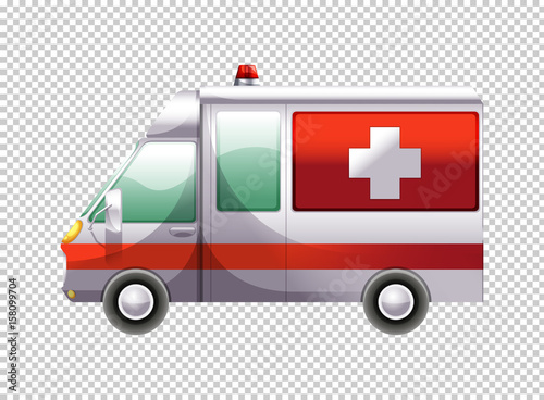 Ambulance van on transparent background
