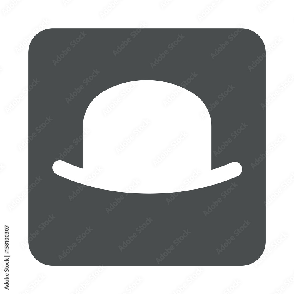 Icono plano bombin en cuadrado gris