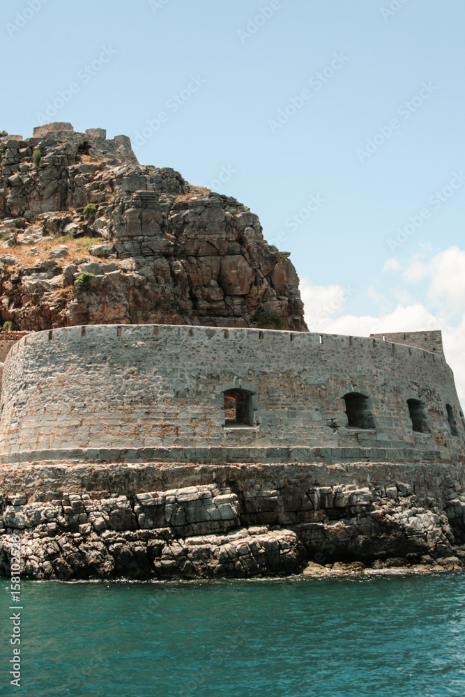Old venetian fortress on Spinalonga island, Crete, Greece