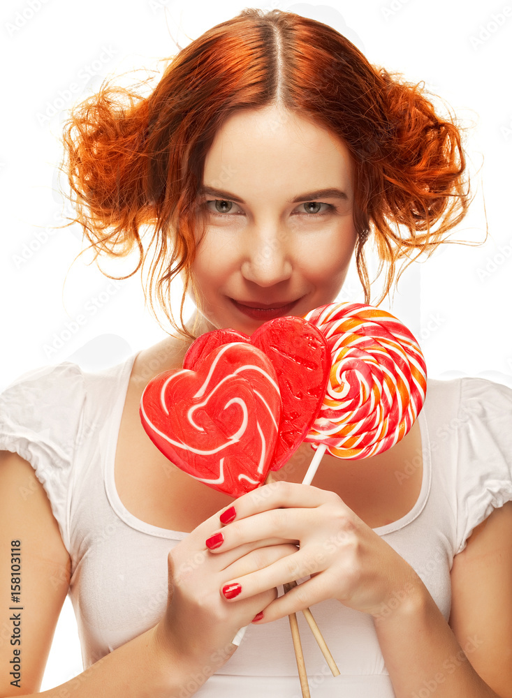 pretty woman with lollipop. pretty woman with lollipop.