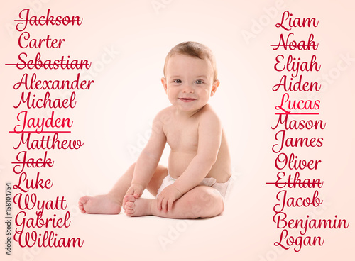 Cute baby boy, isolated on ...