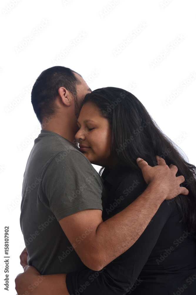 latinamerican couple in love on white latinamerican couple in love on white