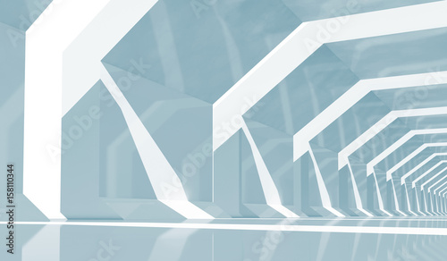 Fototapeta Naklejka Na Ścianę i Meble -  Shining tunnel interior perspective, 3d illustration
