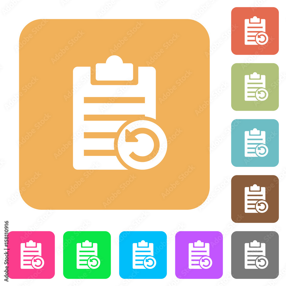 Undo note changes rounded square flat icons Undo note changes rounded square flat icons
