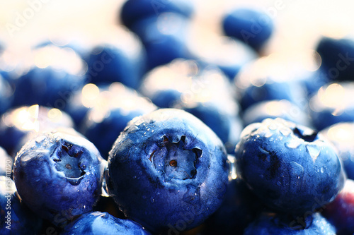 fresh berries blueberries close-up scattered