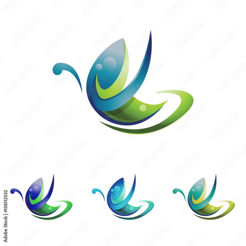 Butterfly Logo Template in 3D Modern Style Butterfly Logo Template in 3D Modern Style