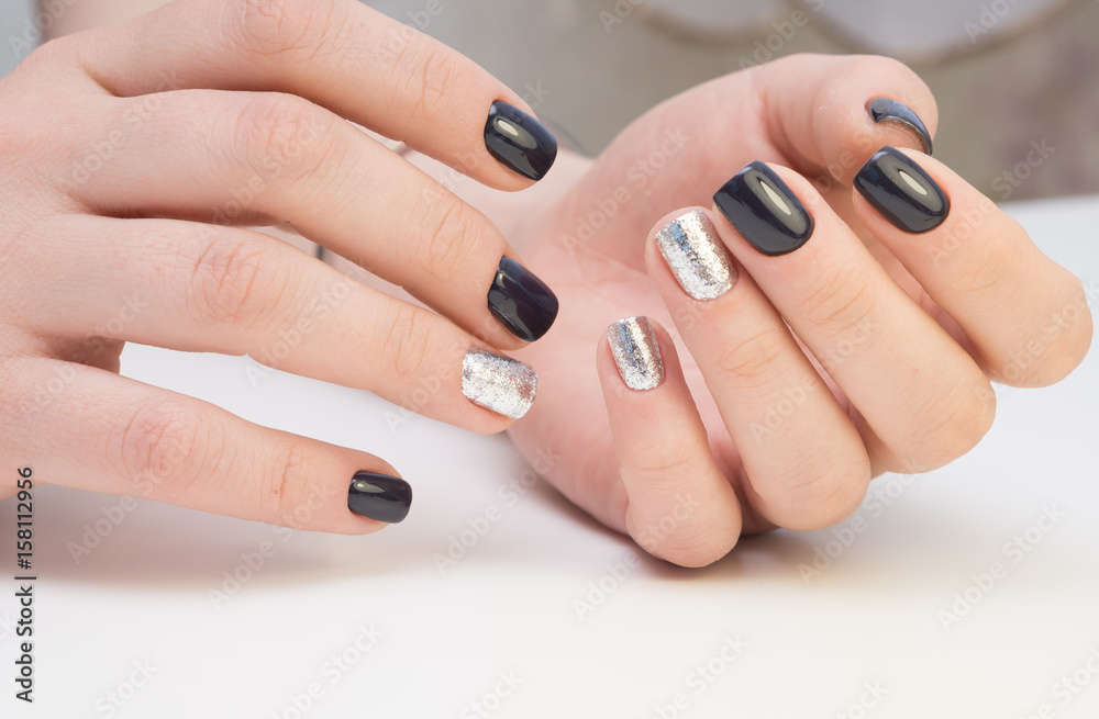 Hands with beautiful manicure. Natural nails with gel polish Hands with beautiful manicure. Natural nails with gel polish