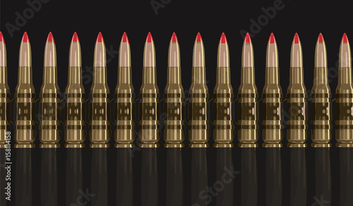 Machine-gun belts. Image with clipping path