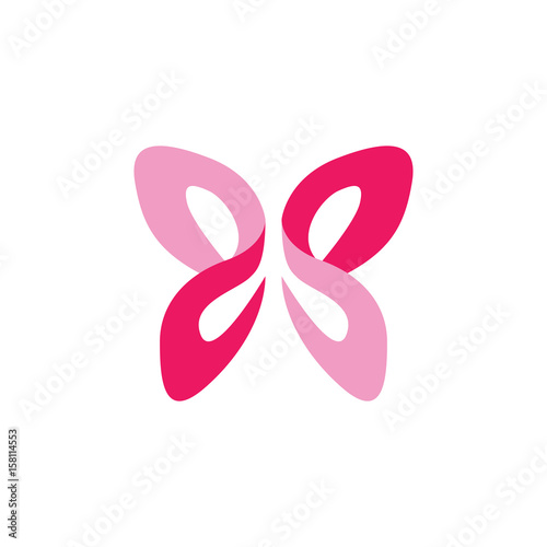 Butterfly Symbol - Pink Simple Folded Paper Style © jongjawi