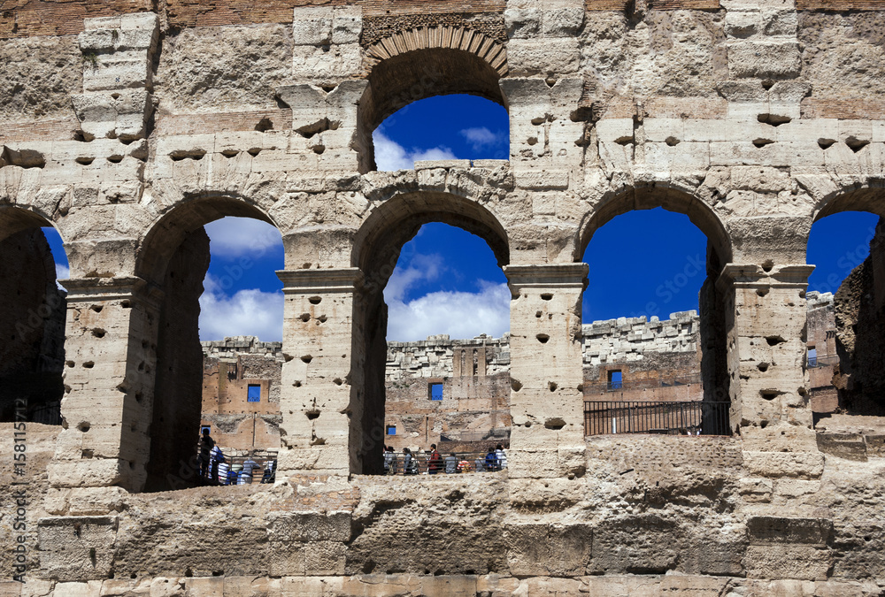 Coliseum monumental arcade in Rome