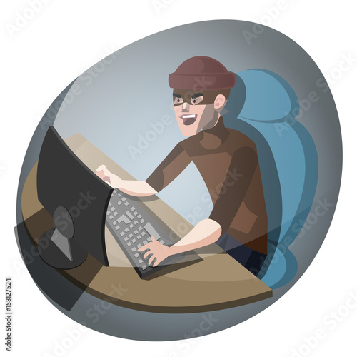 Hacker at the computer