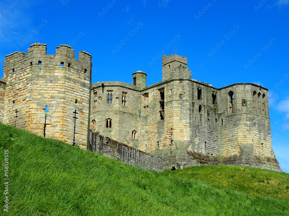the medieval walkworth castle in northumbria