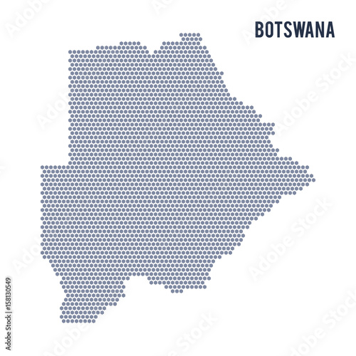 Vector hexagon map of Botswana on a white background