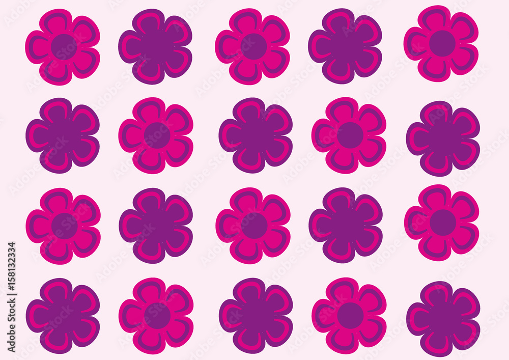 Patrón de flores rosas (vector)