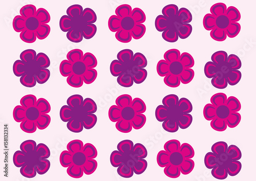 Patrón de flores rosas (vector)