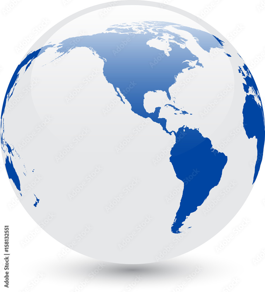 Blue and white abstract globe.