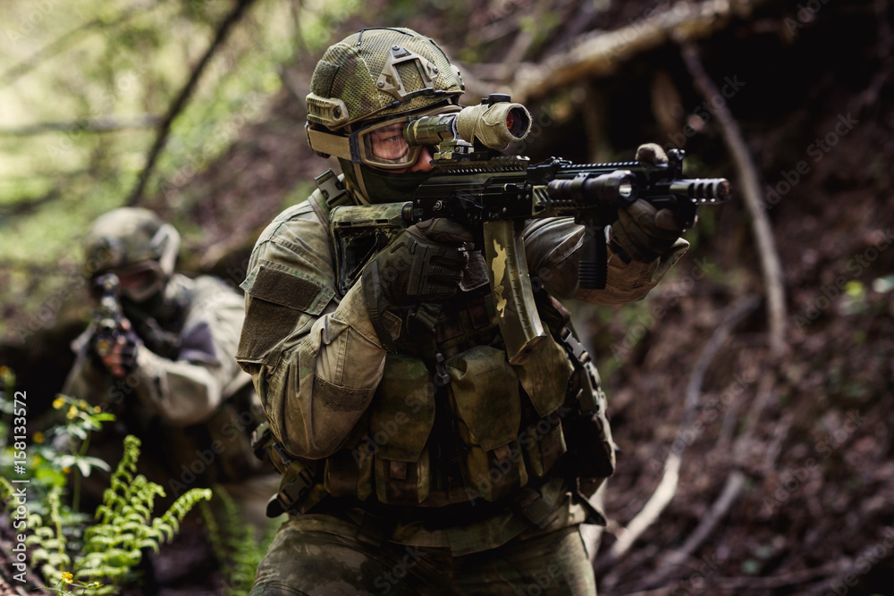 Fototapeta premium Group of soldiers on mission