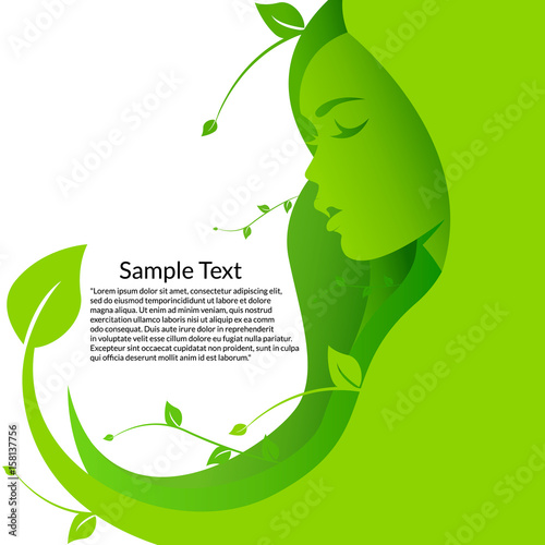 Beauty nature.  Vector poster perfect for spa salon, beauty boutique etc. 