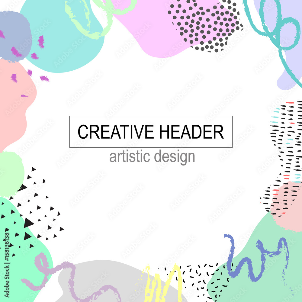 Vector Abstract artistic header background. Modern and stylish abstract design poster, cover, card design.illustration for your design.