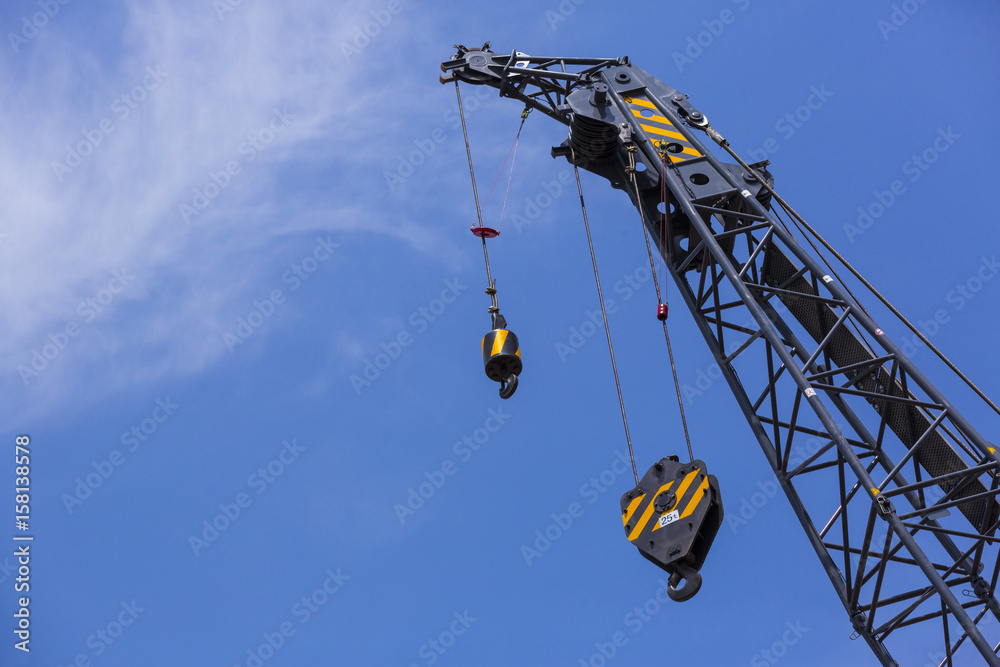 Mechanism of a crane with a hook for lifting loads 