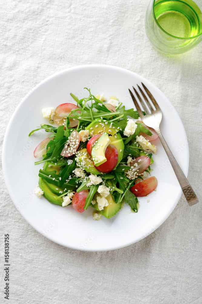 Green Avocado Salad with grape and arugula Green Avocado Salad with grape and arugula