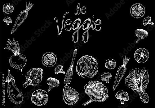 Be veggie. Vegetables illustration