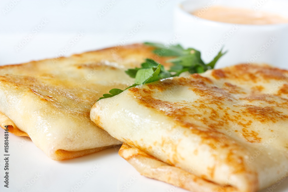 Pancakes with chicken and mushrooms Pancakes with chicken and mushrooms