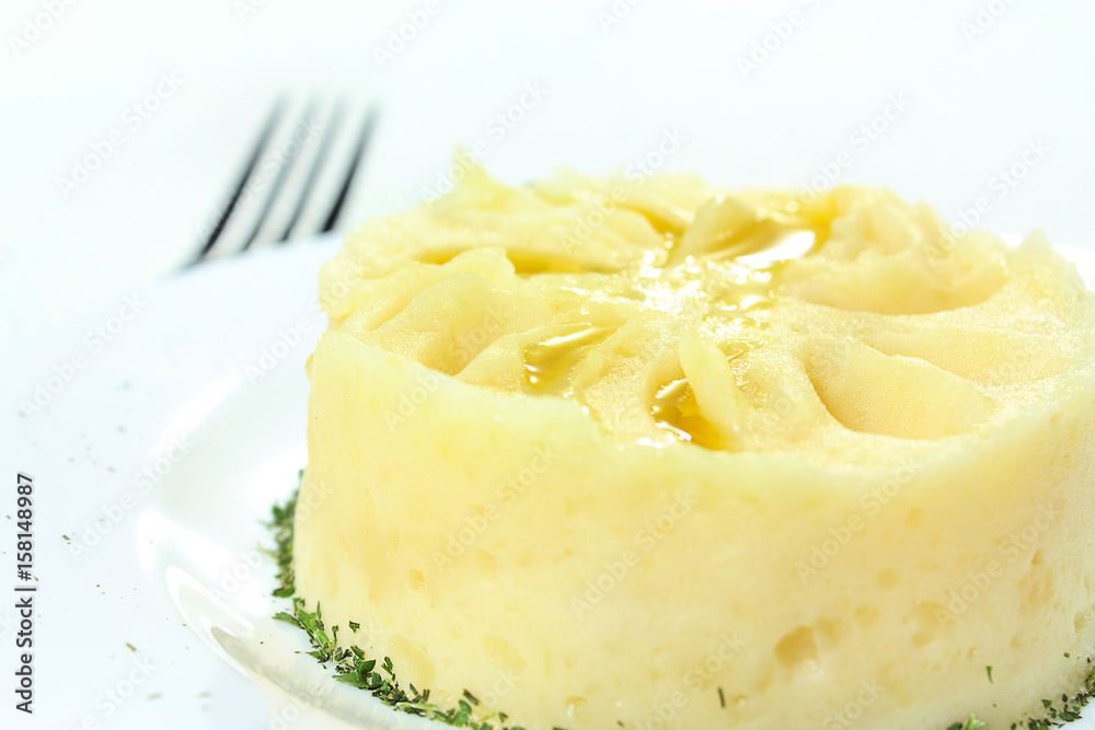 Mashed potatoes, poured melted butter Mashed potatoes, poured melted butter