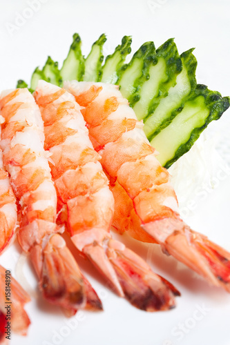 Sashimi Sushi with tiger prawns