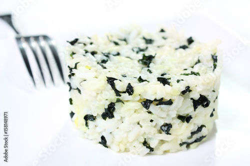 White rice with seaweed